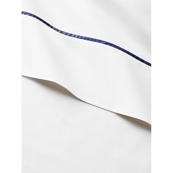 Ralph Lauren Organic Cotton Percale Palmer King Flat Sheet Polo Navy MSRP $200 - Picture 1 of 5